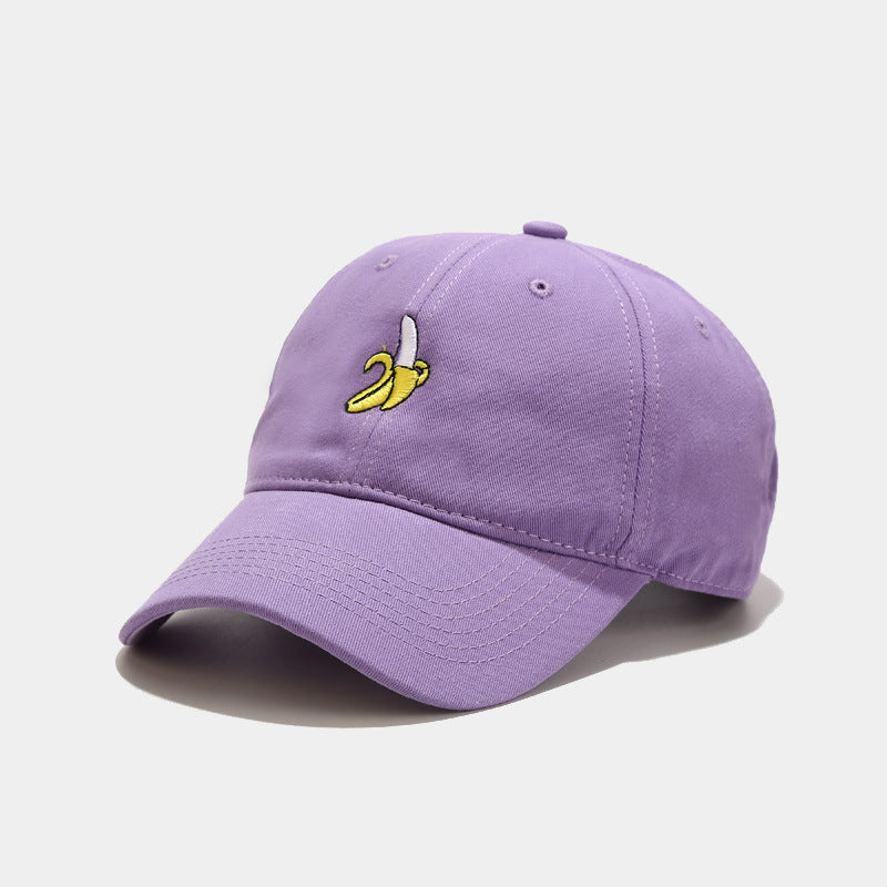 Cute Fruit Banana Embroidery Soft Top Curved Baseball Cap