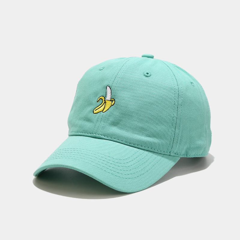 Cute Fruit Banana Embroidery Soft Top Curved Baseball Cap