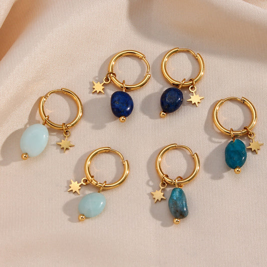 European And American New Amazonite Earrings Jewelry