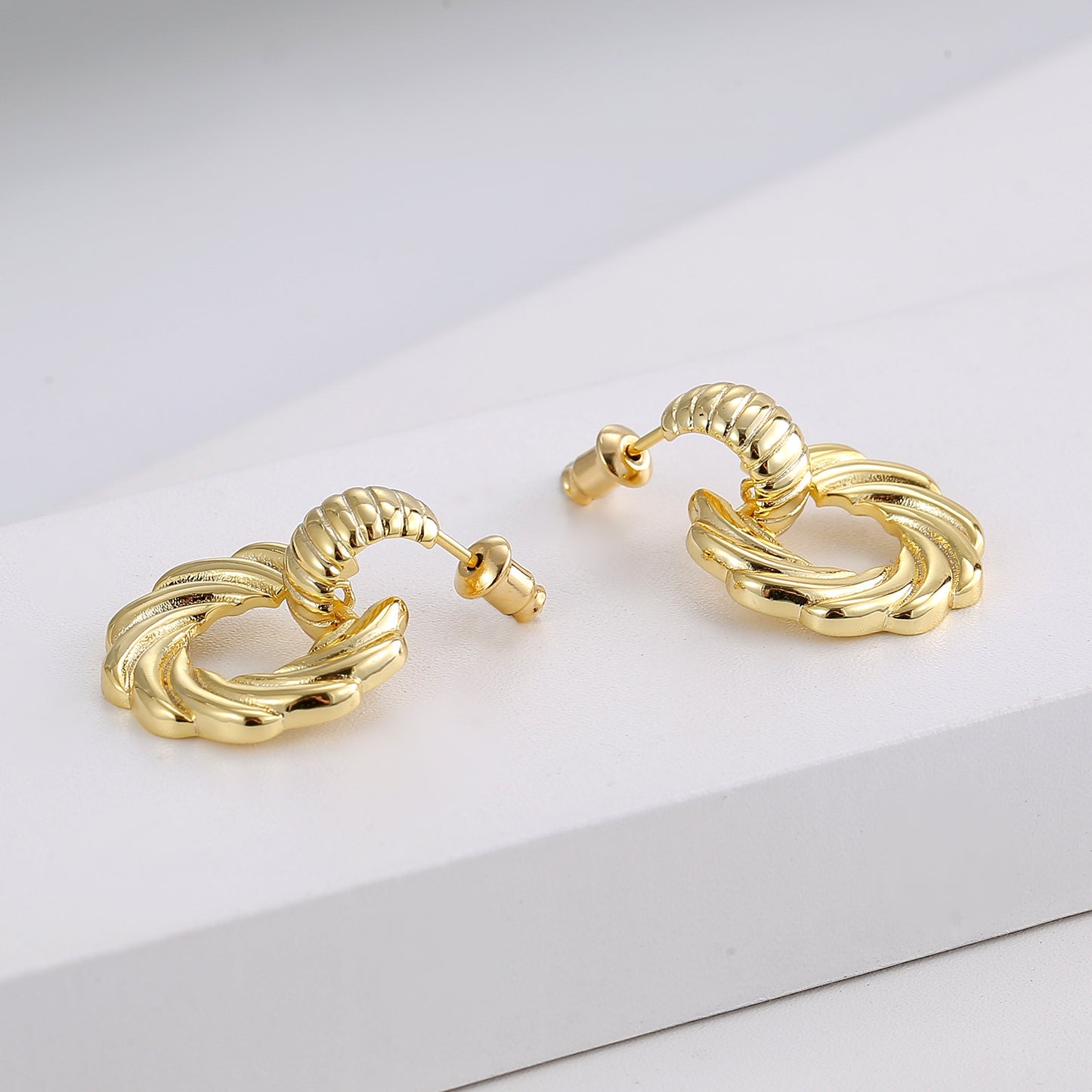Design Sense Niche Golden Wheat Hoop Earrings